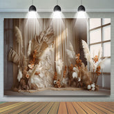 Lofaris Brilliant Beige White Reed Wedding Photo Backdrop